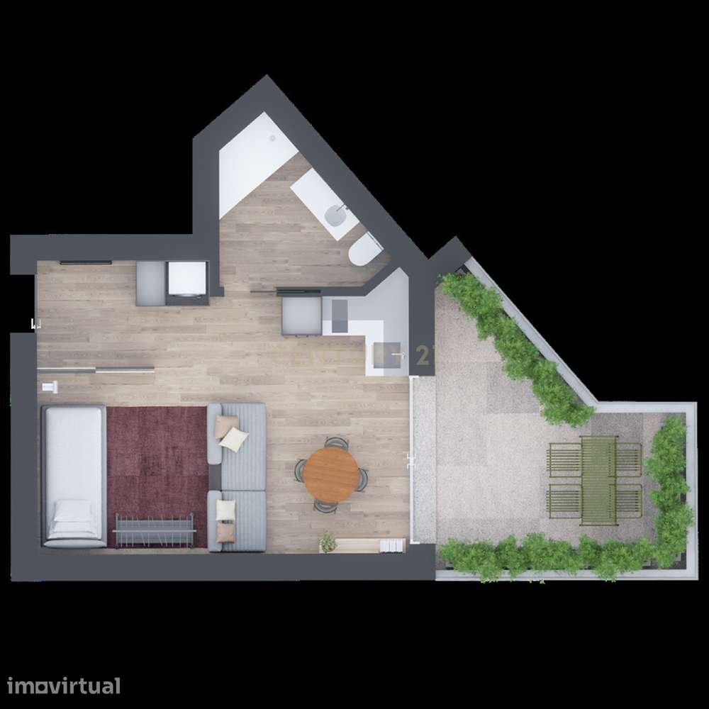 Gião Park – T0 NOVO com terraço - Grande imagem: 3/13