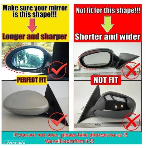 Capas / carcaça de espelhos preto piano brilhante BMW E90, E91, E92, E93 pre-LCI M3 Look, serie 1 E81, E82, E87, E88 Pre-LCI 2004-2007 M1 look - 3