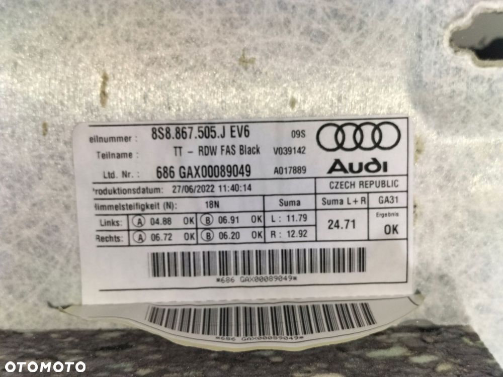 podsufitka tapicerka audi tt 8s 14- ev6 - 7