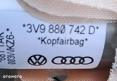SKODA SUPERB III 3V KURTYNA POWIETRZNA PRAWA KOMBI ORYG - 2