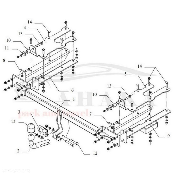Hak Holowniczy Odkręcany Do Honda Civic Sedan 2000-2006 - 2