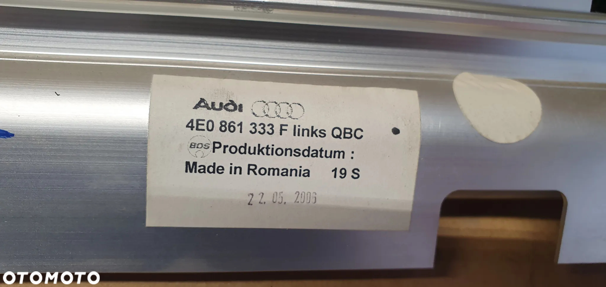 Roleta szyby drzwi lewy tył tylna lewa Audi A8 D3 4E0861333F - 6