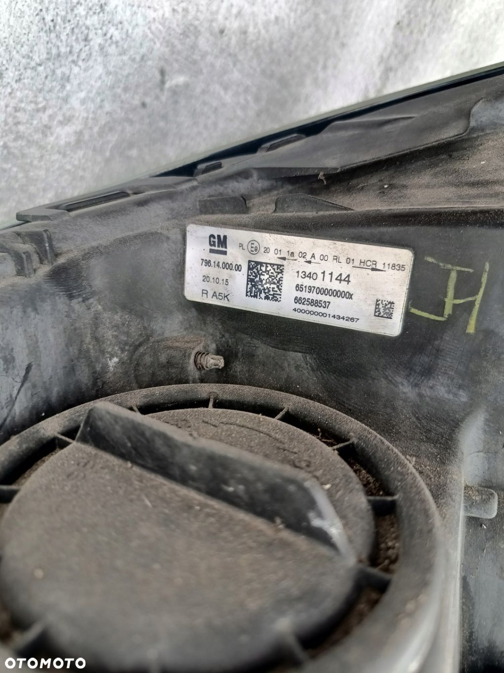 OPEL ASTRA K V LAMPA PRAWY PRZÓD 7961400000 13401144 - 7