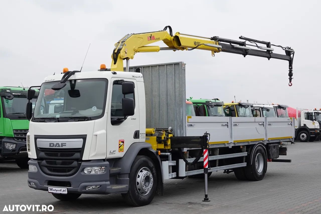 DAF LF 250 / 4X2 / CUTIE - 7.30 + HDS HYVA HB 150XE3 / RADIOCOMANDĂ / ROTATOR / CAPACITATE MAX: 5200 KG / EURO 6 - 1