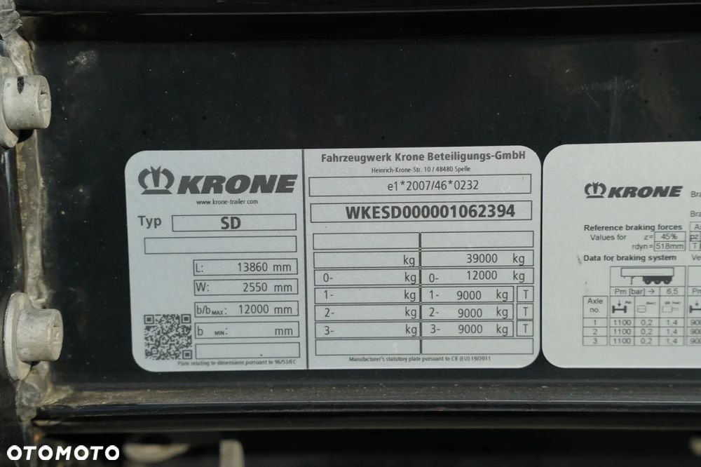 Krone FIRANKA / STANDARD / 2 OSIE PODNOSZONE / DACH PODNOSZONY / PALECIARA / OSIE KRONE - 28