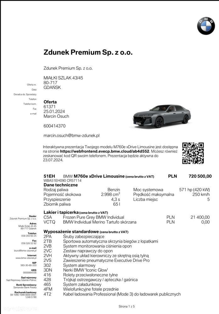 BMW Seria 7 M760e PHEV xDrive Individual Edition sport - 21