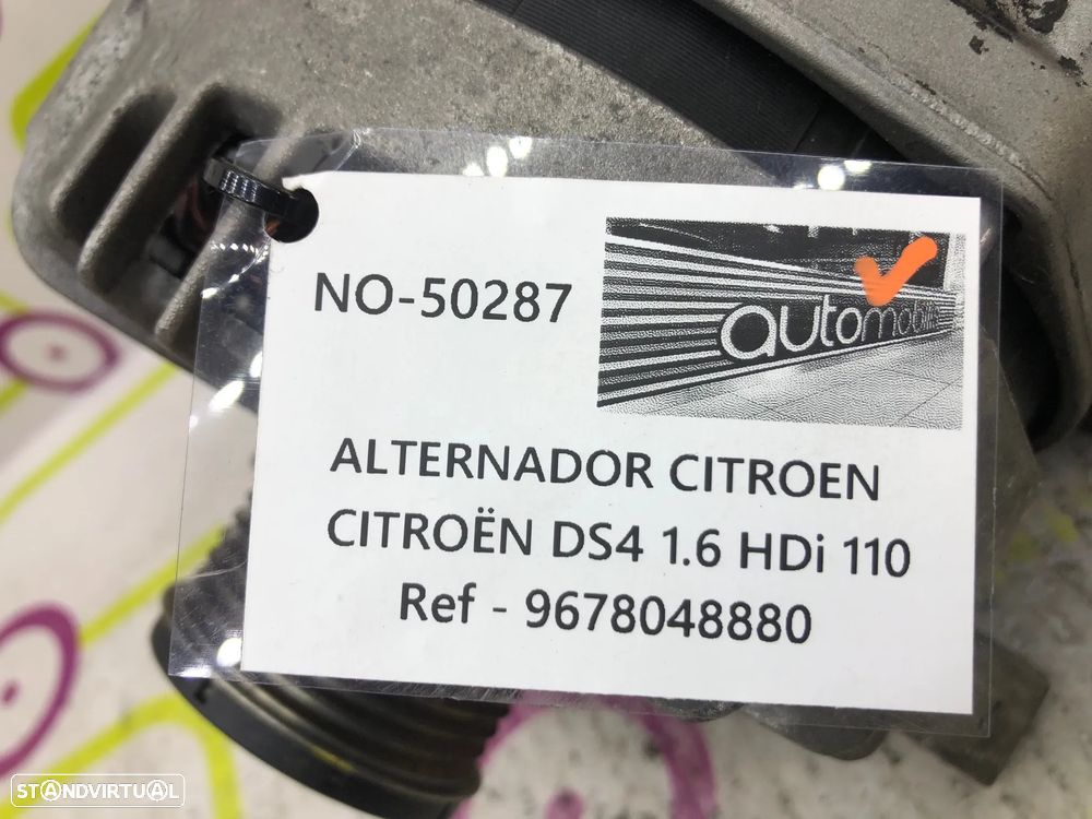 Alternador CITROËN DS4 (NX_) 1.6 HDi 110 cv Ref. 9678048880 - NO. 50287 - 5