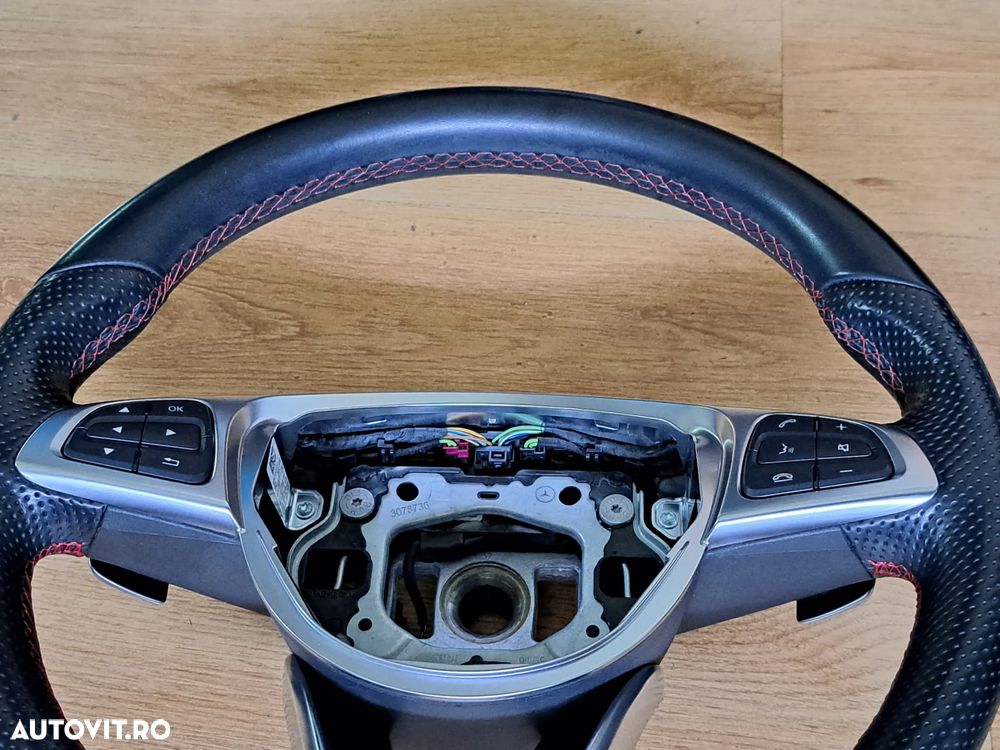 Volan cu padele sport cusatura rosie original Mercedes B-class W246 A-class W176 GLA W156 CLA W117 CLS W218 SLC W172 SLK R172 - 4