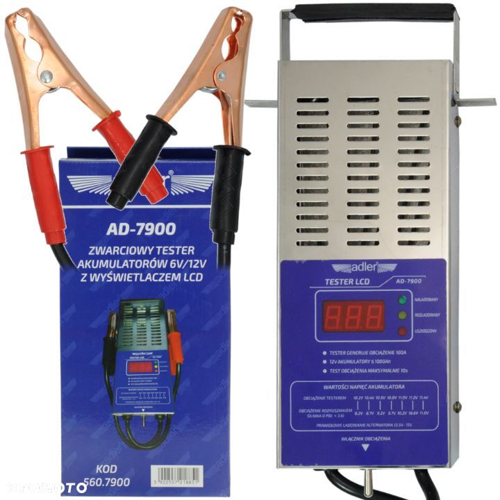 AD-7900 Zwarciowy tester akumulatorów 12V z wyświetlaczem LCD - 1