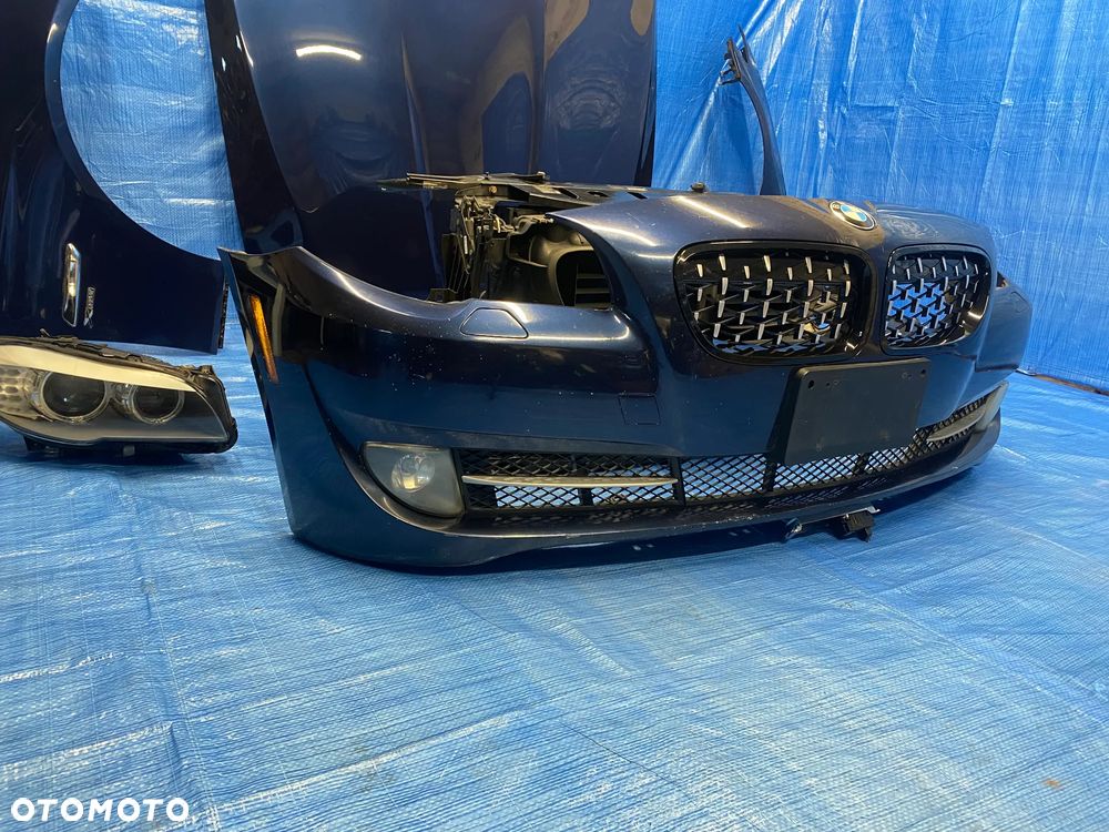 PRZÓD KOMPLETNY BMW F10 F11 NIEBIESKI A76 TIEFSEEBLAU MASKA ZDERZAK LAMPY XENON PAS PRZEDNI CHŁODNICE 535I KOMPLET EUROPA - 6