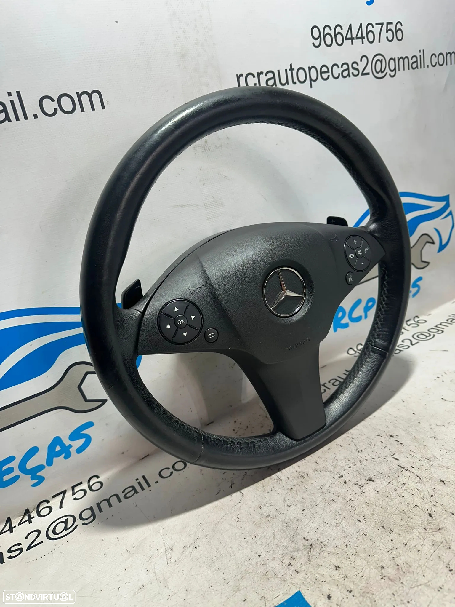 .Volante Airbag Pele Perfurada Comandos Multifunções Patilhas AMG Mercedes-Benz Classe E W212 C207 Classe C W204 - 3
