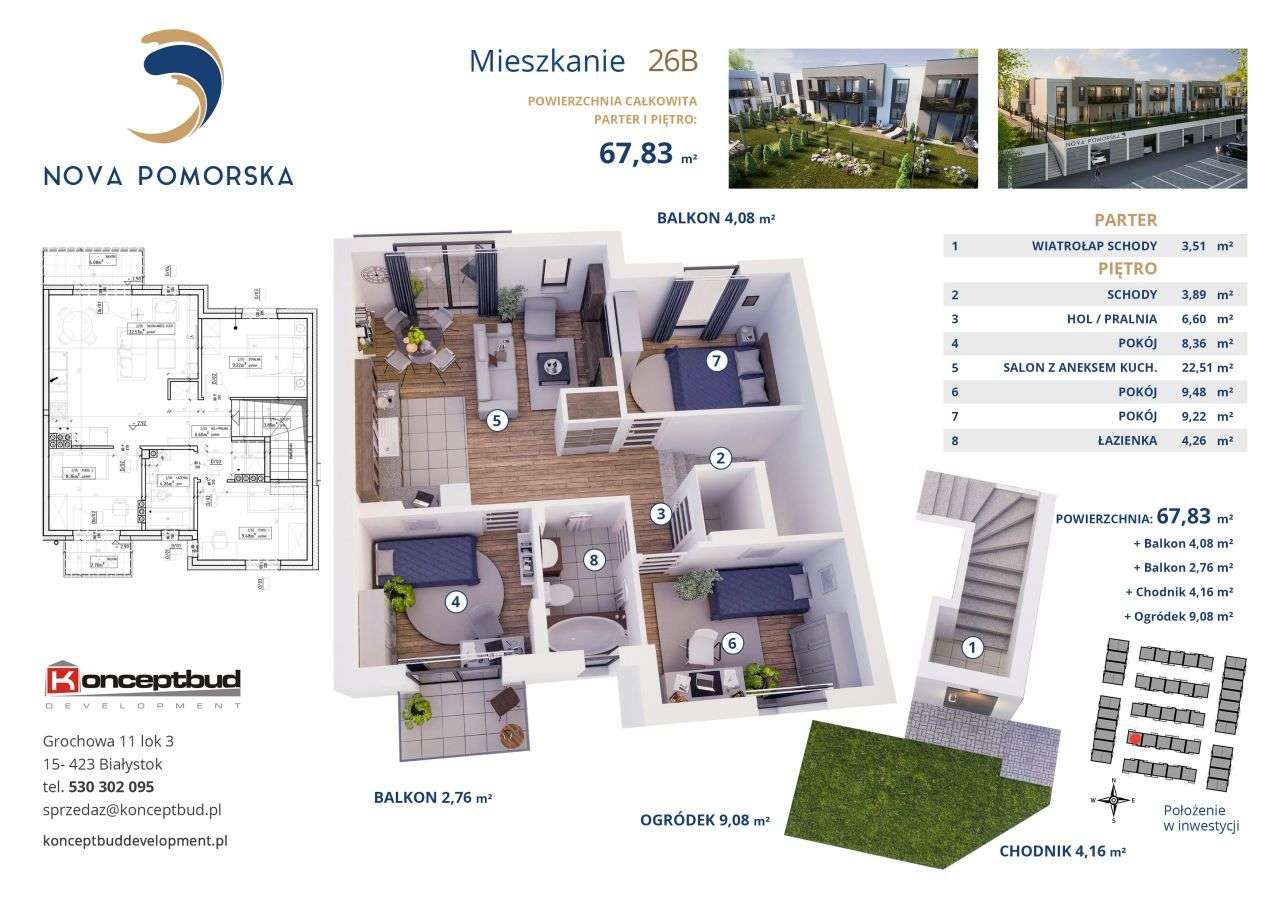 Nova Pomorska | mieszkanie 26B | 67.83 m2