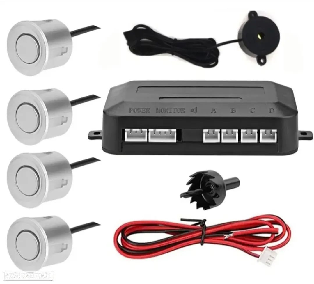 Sensores de Estacionamento Universal + Buzzer - Cinzento prata - 1