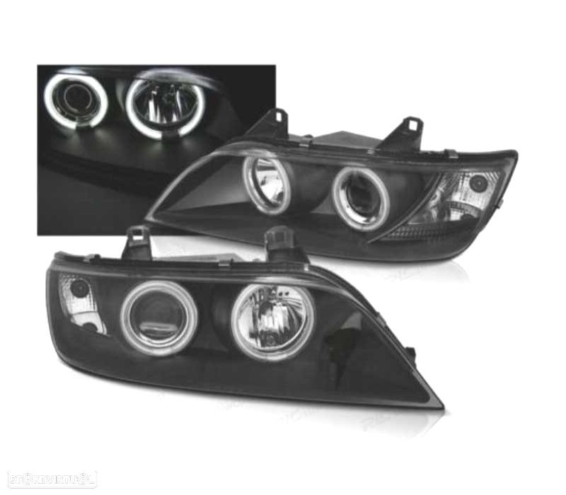 FARÓIS ANGEL EYES CCFL BMW Z3 FUNDO PRETO 96-02 - 1