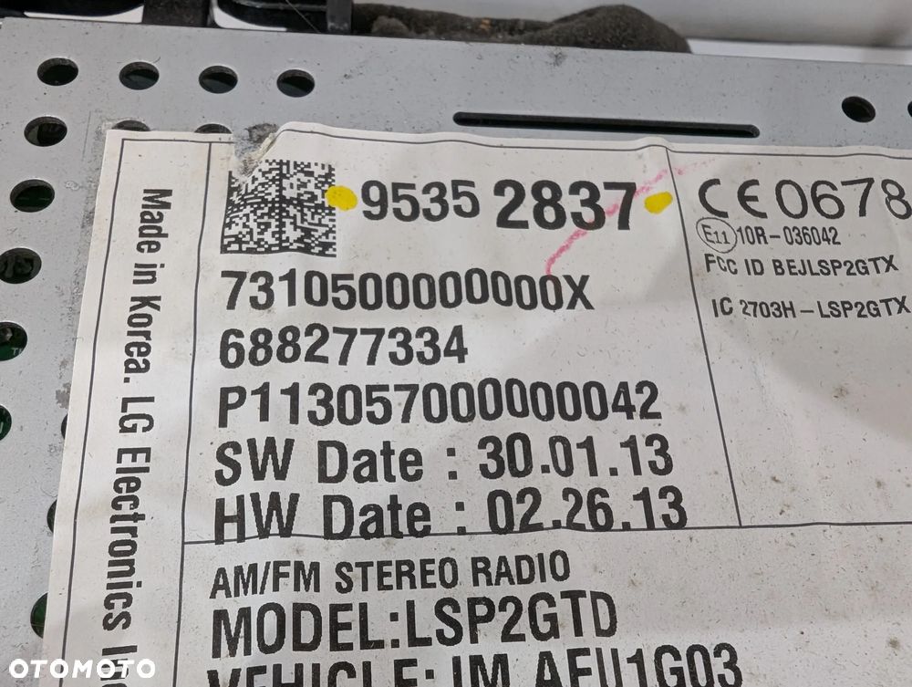 CHEVROLET CRUZE RADIO NAWIGACJA WYŚWIETLACZ 9535-2837 - 6