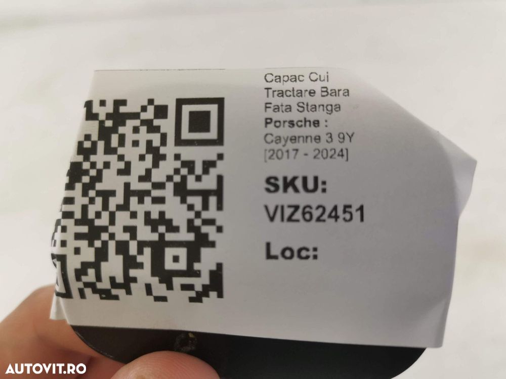 Capac Cui Tractare Bara Fata Stanga Porsche  Cayenne 3 9Y 2017 2018 20 - 4