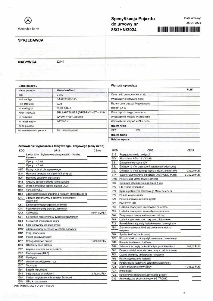 Mercedes-Benz Klasa V 300 d 4-Matic 9G-Tronic Avantgarde (d³ugi) - 16