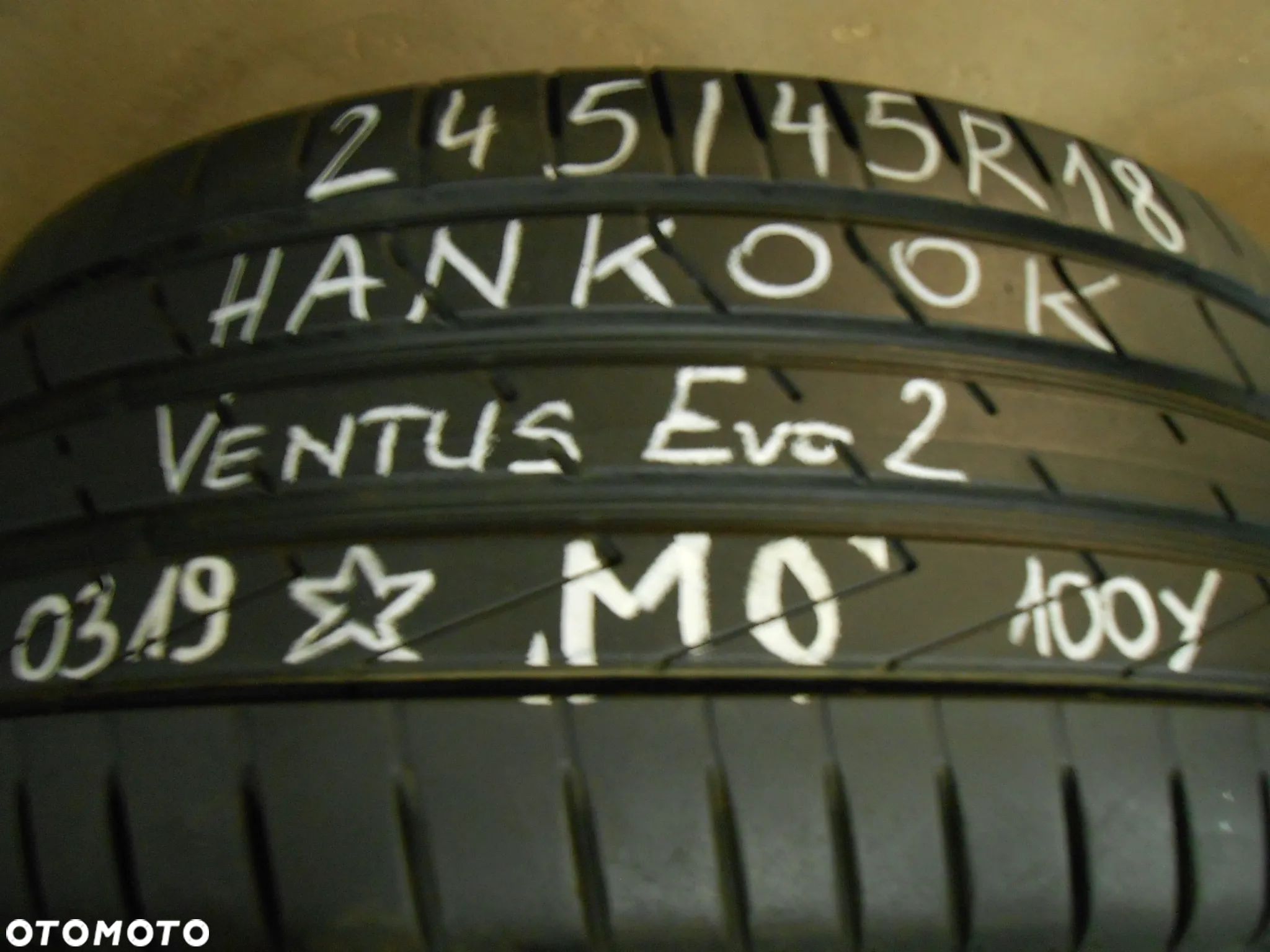 OPONA POJEDYNKA 245/45R18 Hankook Ventus S1 Evo 2 MO DOT 0319 7.8MM - 1