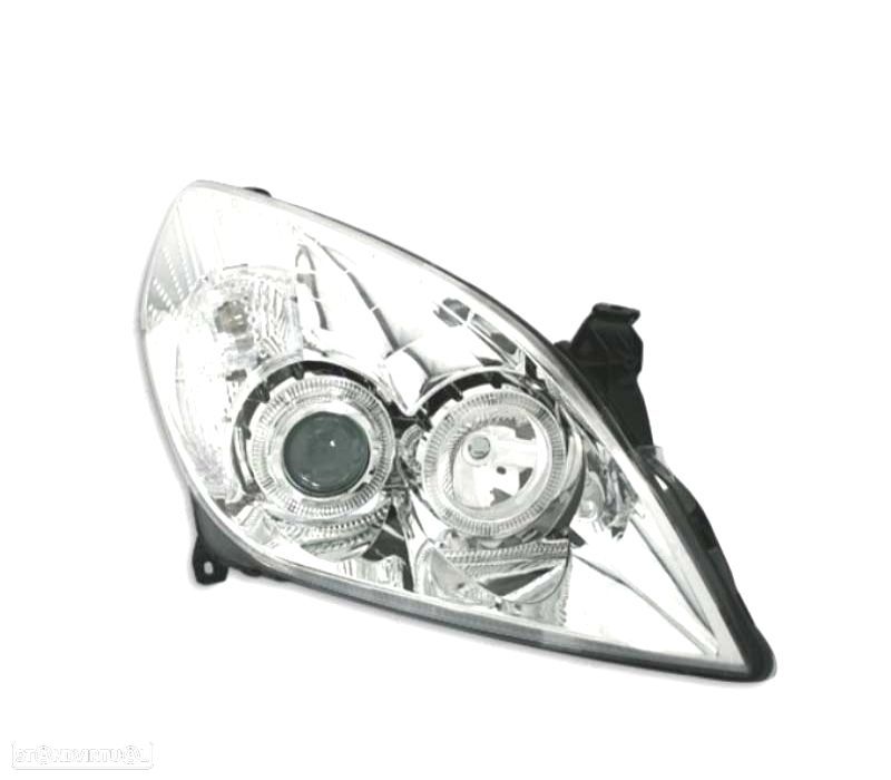 FARÓIS OPEL VECTRA C 05-08 SIGNUM 05-08 ANGEL EYES FUNDO CROMADO - 3