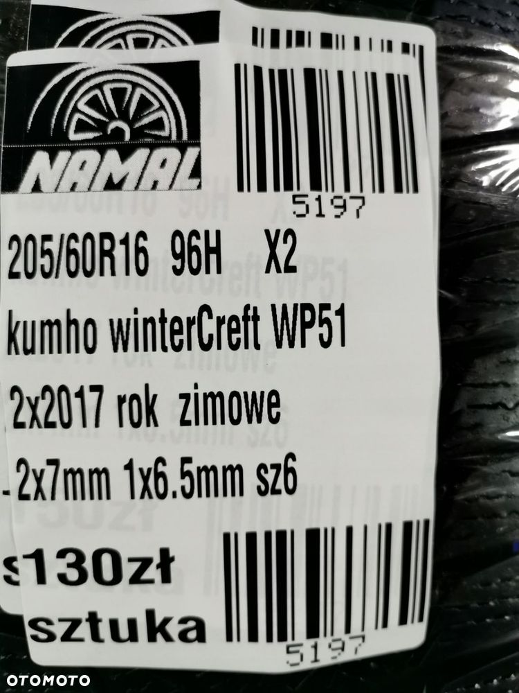 205/60r16 kumho 2017 opony zimowe 7mm 5197 - 8