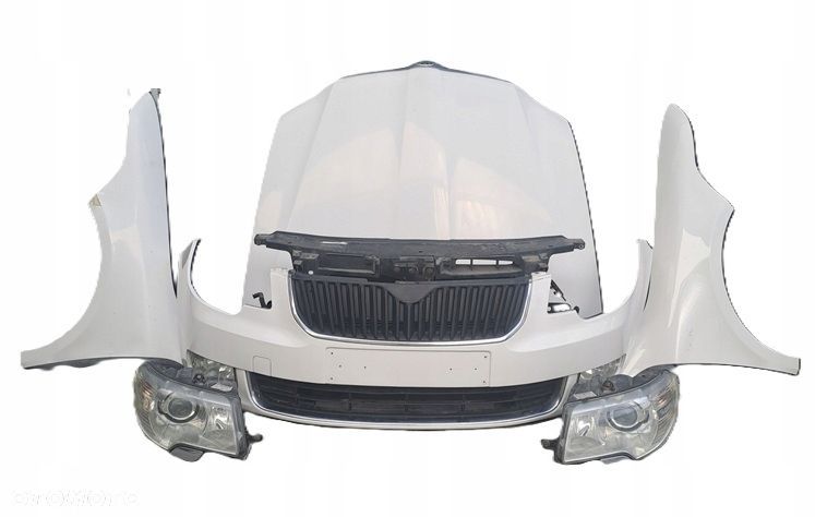 skoda superb ii 08-13r maska zderzak pas błotnik xenon lf9e europa - 1