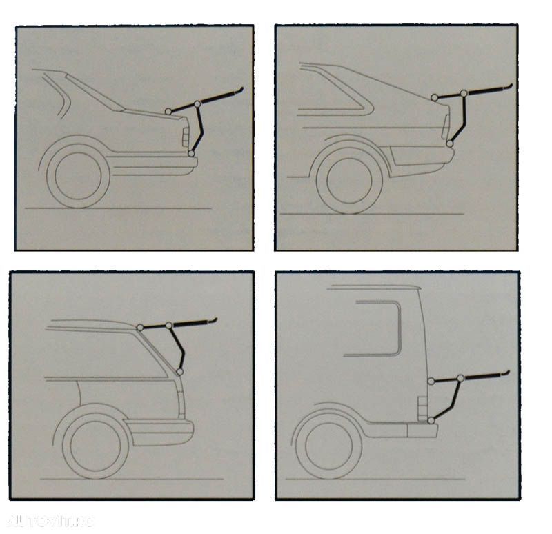 Suport bicicleta Cruiser pentru 3 biciclete cu prindere pe haion (Hatchback si Combi), capota spate (Sedan/Berlina), 4x4 - 4