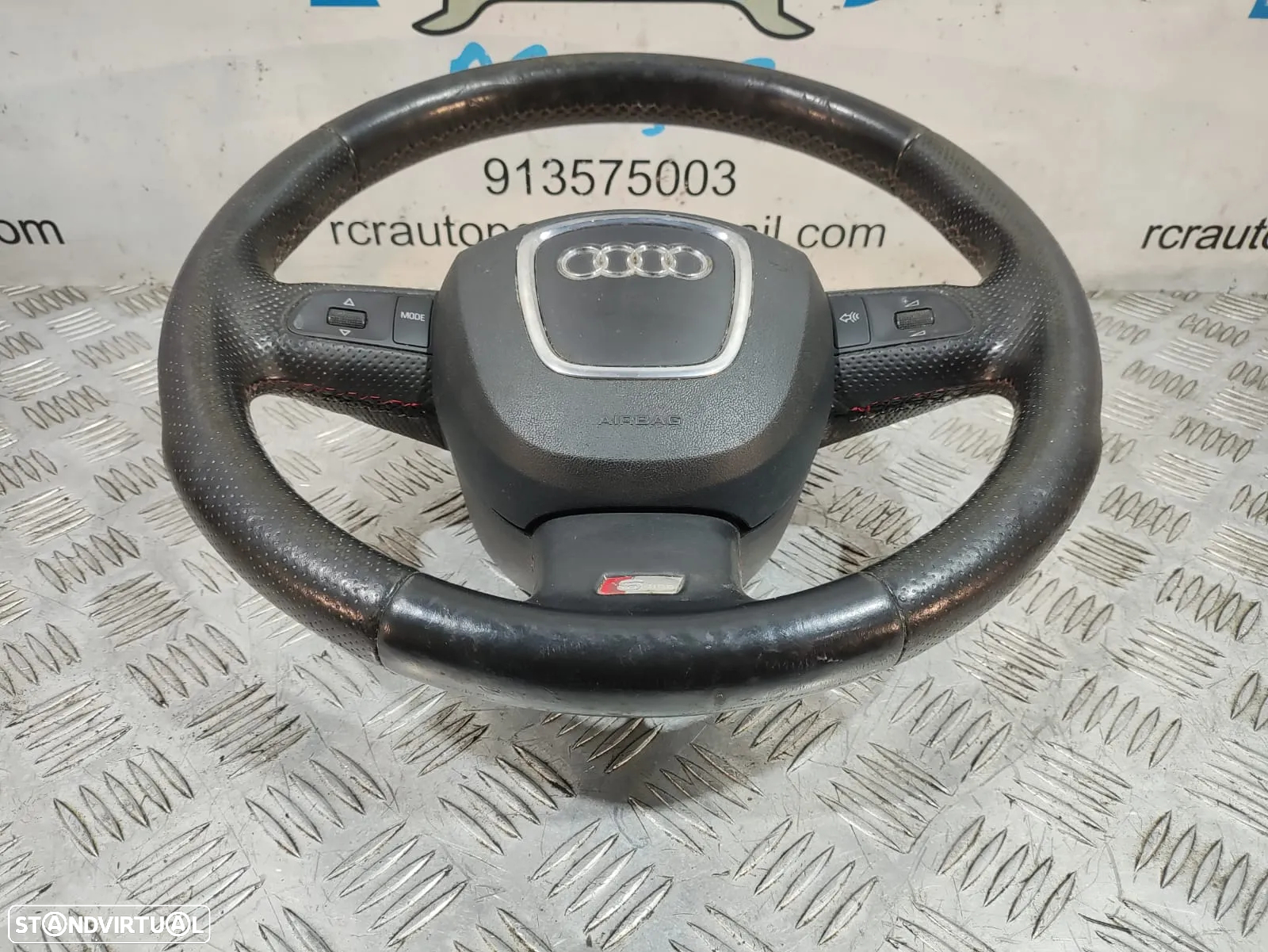 Volante + Airbag Audi A6 C6 S-Line em Pele Perfurada - Guiador / S Line / A4 / A5 / Completo / Sline / Comandos Multifunções - 2