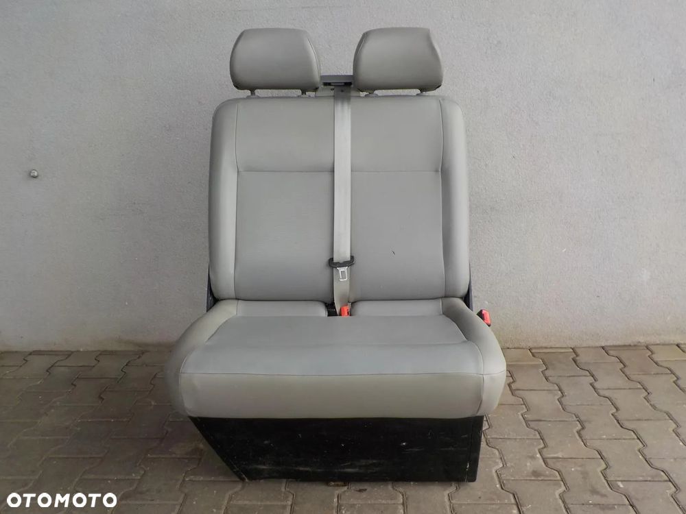 VW T5 FOTEL PODWÓJNY PASAŻERA PRZÓD DWÓJKA DERMA SKAJ - 2