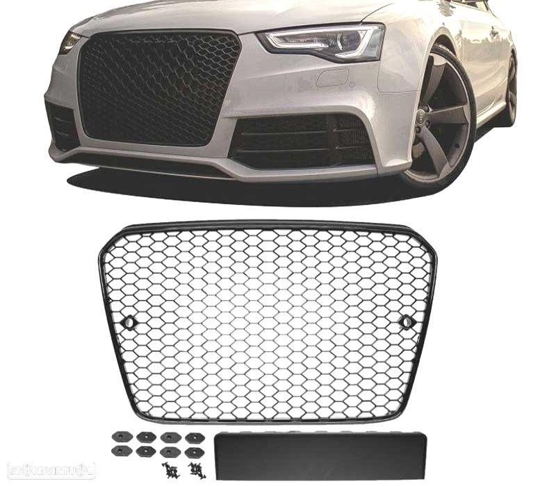 GRELHA FRONTAL AUDI A5 12-16 PRETO LOOK RS5 - 2