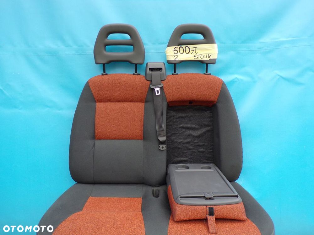 DUCATO 2006- fotel PODWÓJNY KANAPA pasażera prawy ze STOLIKIEM RUDY - 3