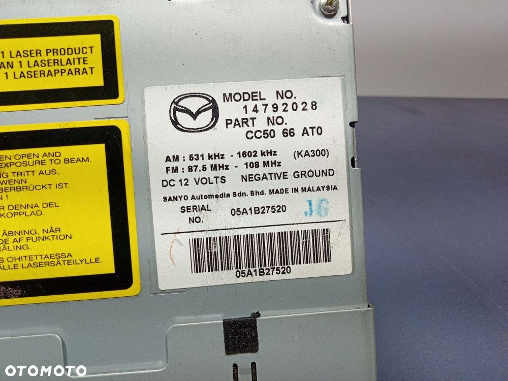 MAZDA 5 I CR RADIO CD FABRYCZNE CC5066AT0 - 9