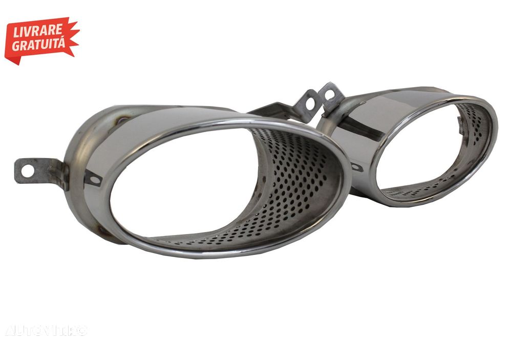 Difuzor Bara Spate Negru si Ornamente Evacuare Audi A7 4G Facelift (2015-2018) RS7- livrare gratuita - 12