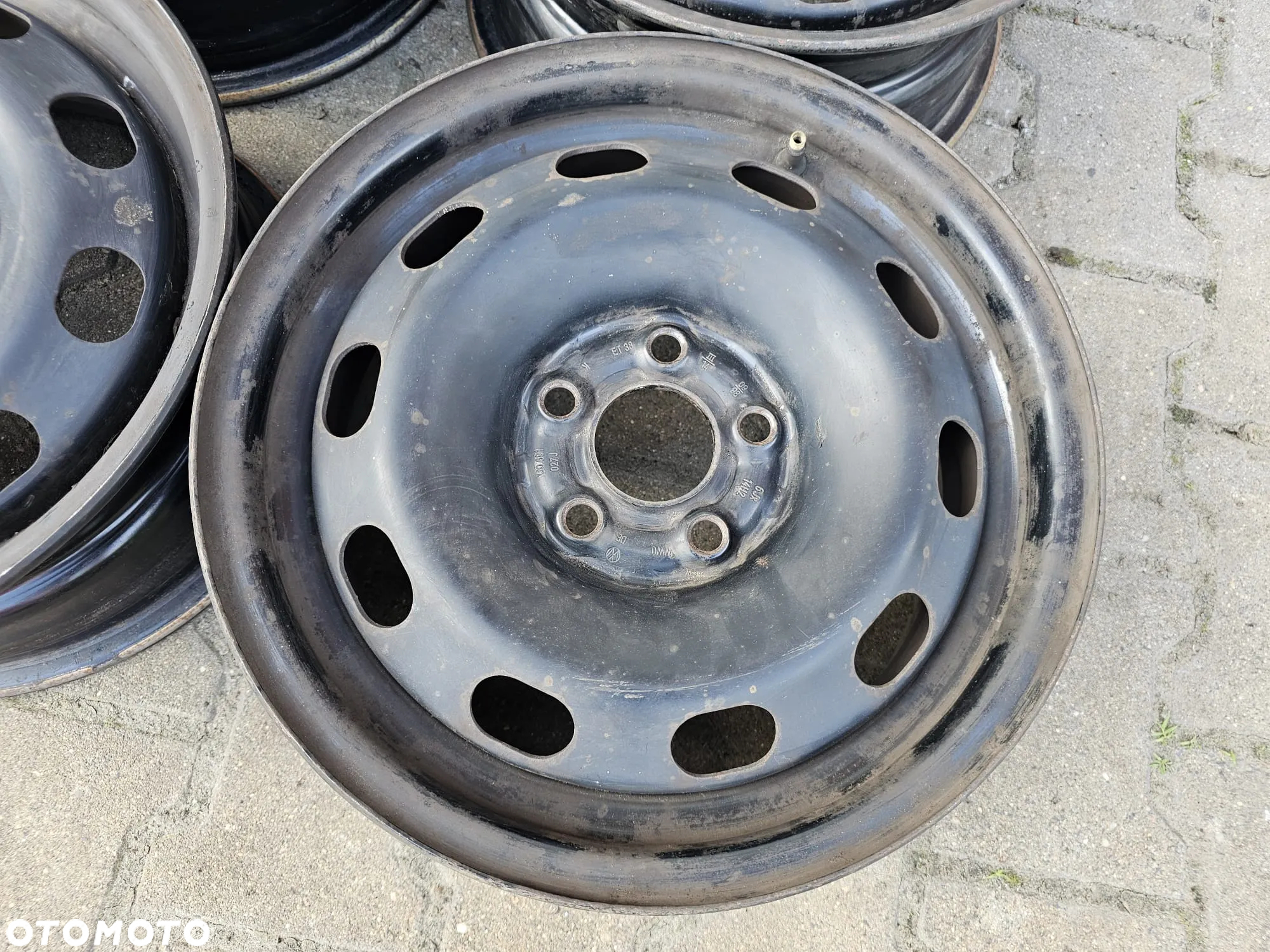 (S36) Felgi stalowe 14'' Volkswagen OE Polo Golf 4 Skoda Rapid Octavia Fabia Audi A1 A3 / 6Jx14 ET38 5x100 - 4