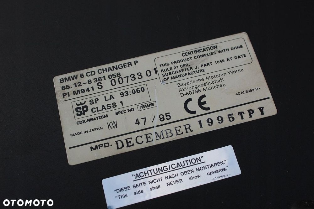 BMW E32 E34 E38 ZMIENIARKA PŁYT CD MAGAZYNEK ZESTAW 8361058 - 15