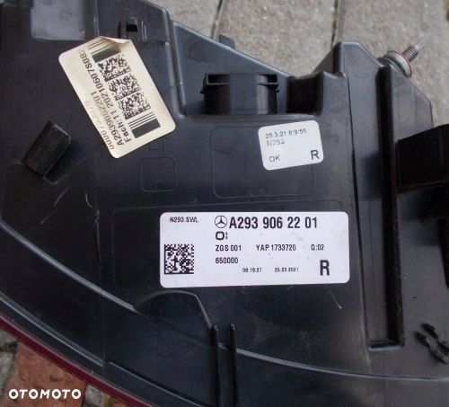 MERCEDES EQC N293 PRAWA TYLNA LAMPA ORYGINAŁ A2939062201 - 6
