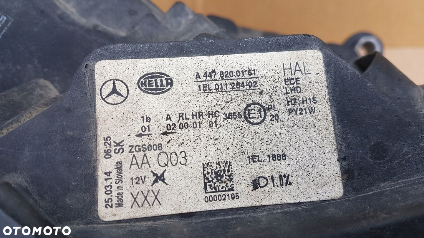 LAMPA PRZÓD PRAWA MERCEDE VITO W447 ZWYKŁA - 9