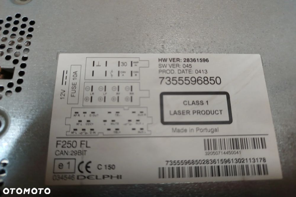 RADIOodtwarzacz CDF250FL delphi 7355596850 GRA, uszkodzony potencjometr do Ducato lift 14- boxer jumper lift 14- - 3