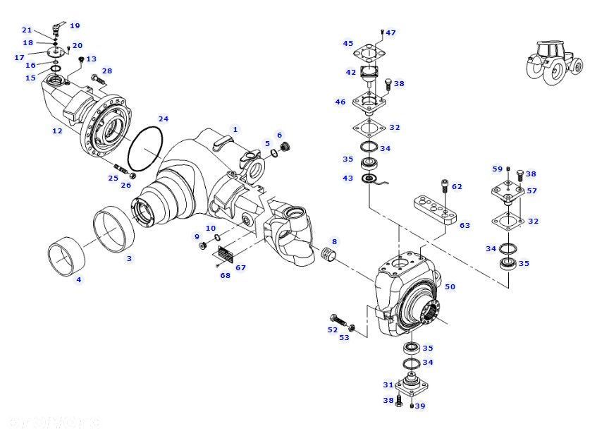 Case New Holland Carraro - oś przednia most 87745927 - 1