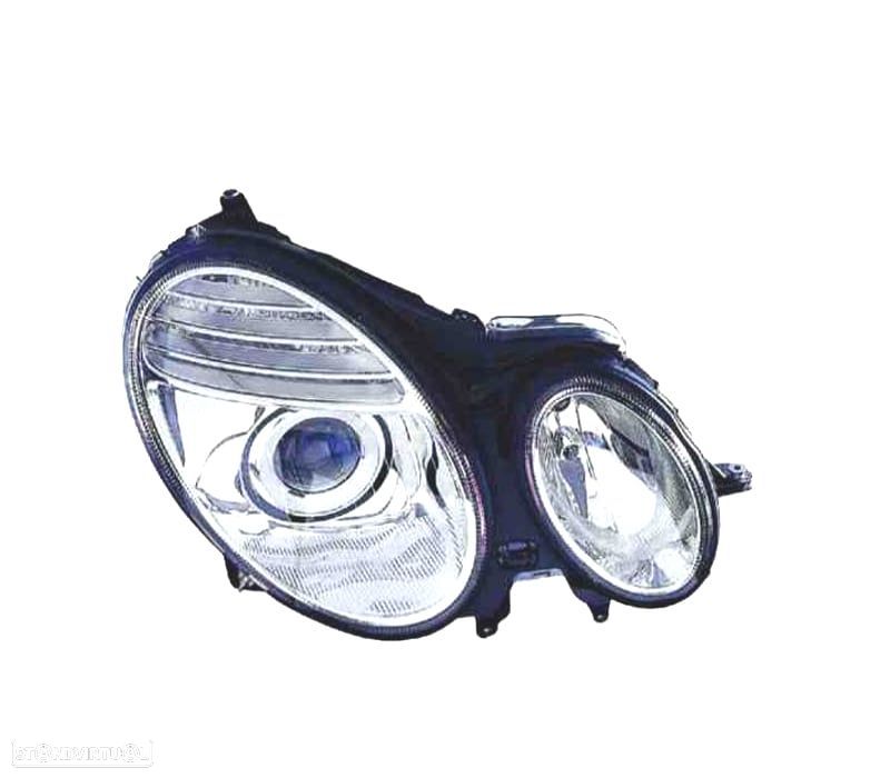 FAROL OPTICA DIREITA H7+H7 PARA MERCEDES CLASSE E W211 06-09 CROMADO - 1