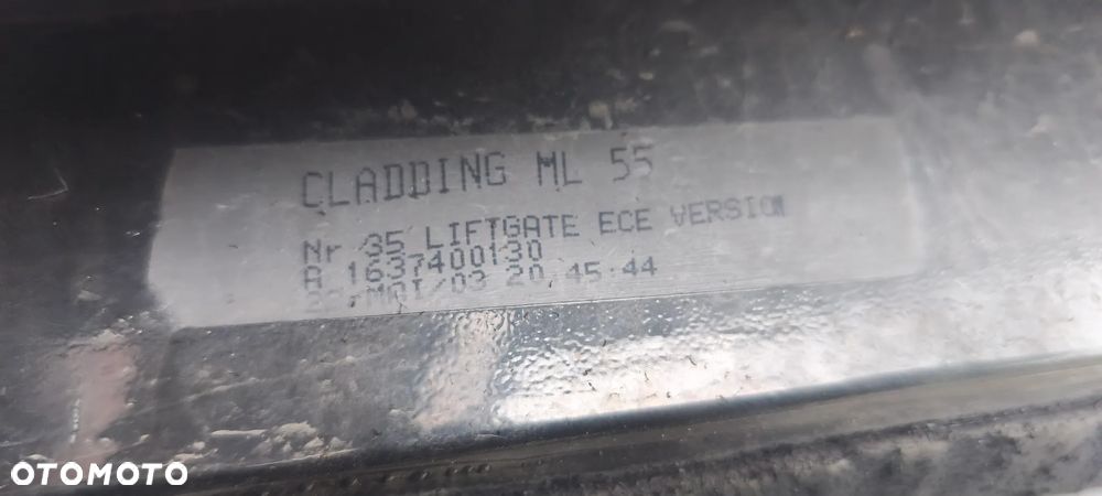 LISTWA BLENDA KLAPY TYLNEJ AMG MERCEDES ML W163 A1637400130 - 6