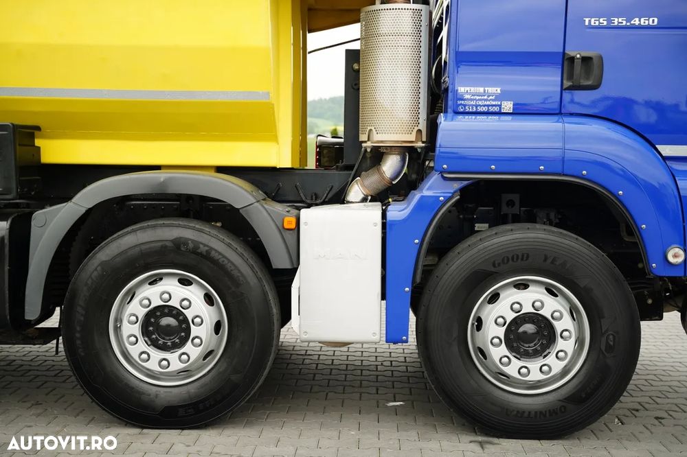MAN TGS 35.460 / 8x4 / BASCĂLĂTOR 5.8 M / HIDROCLAPĂ / NAVIGAȚIE / 2018 - 20