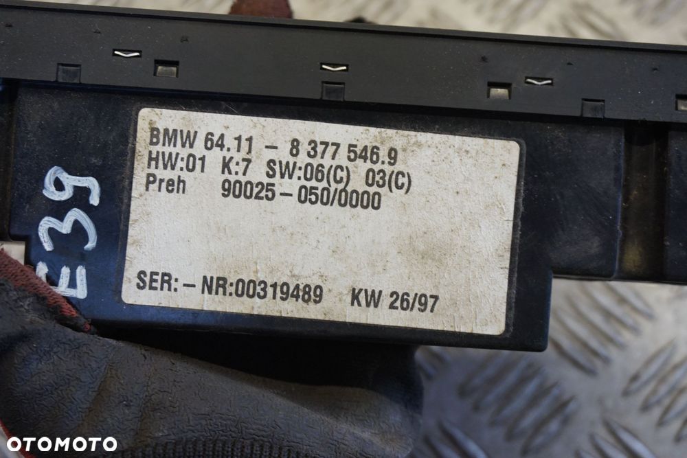 PANEL KLIMATYZACJI NAWIEWU 5 E39 8377546 BMW 1995-2000 - 3