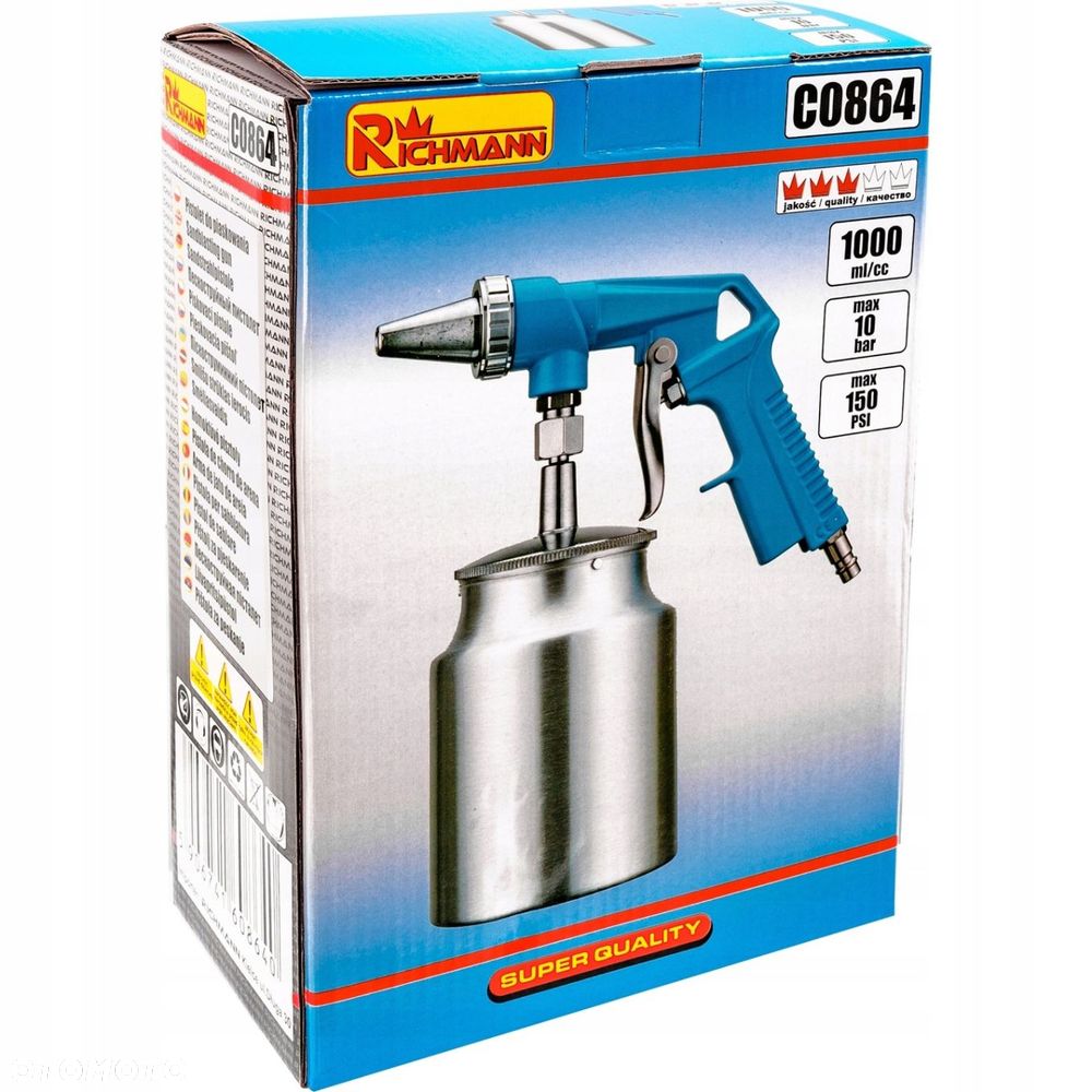 PISTOLET DO PIASKOWANIA ZBIORNIK DOLNY 1,0 L - 5