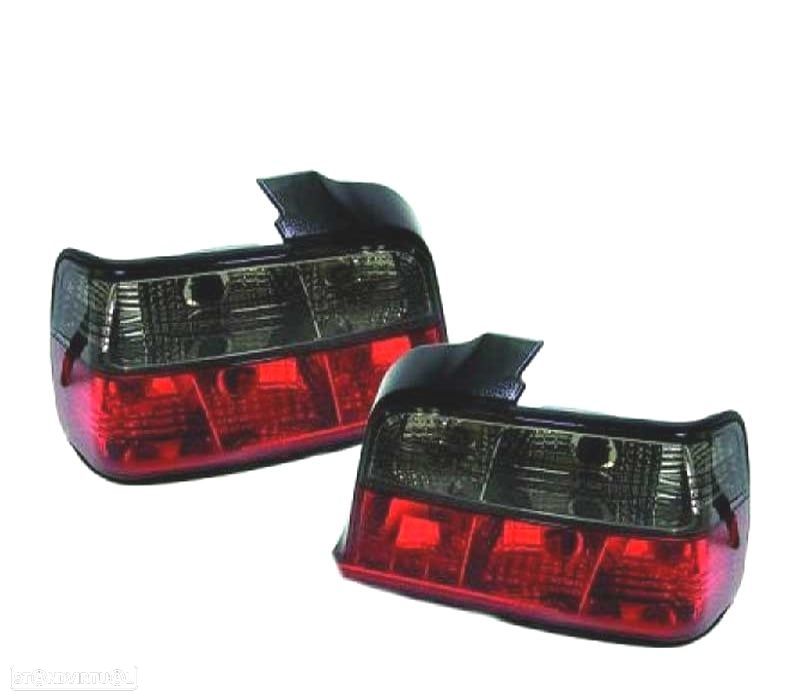 FAROLINS TRASEIROS BMW E36 91-99 PRETO VERMELHO - 1