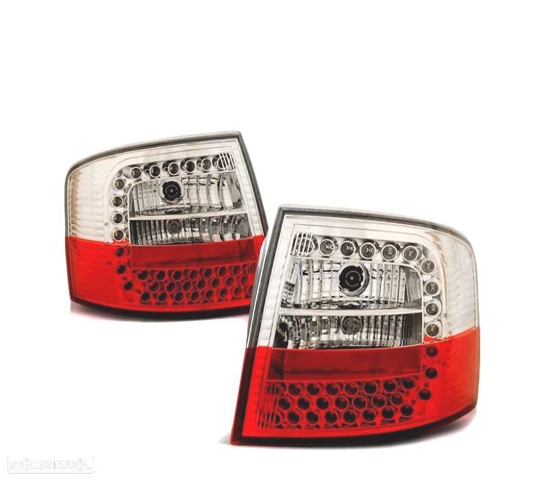 FAROLINS TRASEIROS LED AUDI A6 AVANT 97-04 VERMELHA CRISTAL - 2