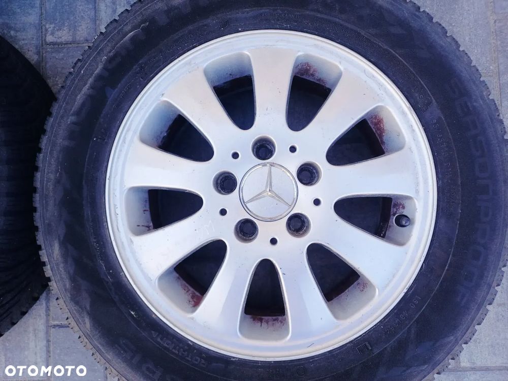 FELGI Z OPONAMI KOŁA ALUMINIOWE MERCEDES W169 R15 5X112 ET44 66,6 mm OPONY SEASONPROOF R15 195/65 WIELOSEZON NR17 - 2