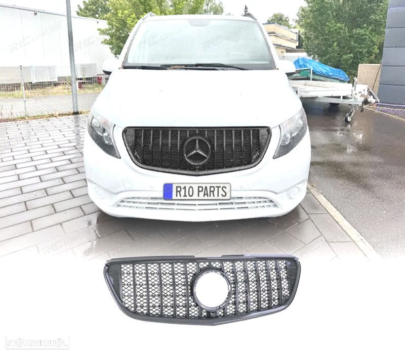 GRELHA FRONTAL MERCEDES VITO W447 14-19 CARBONO - 1