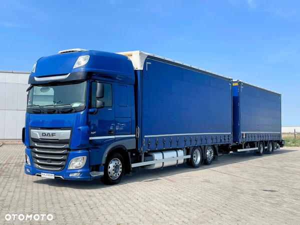 DAF DAF XF 480 / ZESTAW TANDEM 120 M3 / PRZEJAZDOWY / WÓZEK WIDŁOWY / 7,75 M + 7,75 M / SALON PL