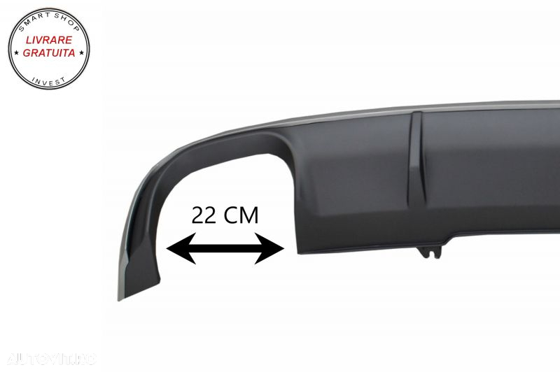 Difuzor Bara Spate cu Ornamente Evacuare AUDI A4 B9 8W Sedan/Avant (2016-2018) S4 - livrare gratuita - 5