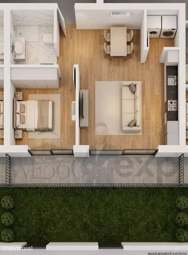 Apartamento T1 com Logradouro Privativo e Piscina - Grande imagem: 2/10